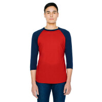 American Apparel - Unisex Poly-Cotton 3/4 Sleeve Raglan T-Shirt